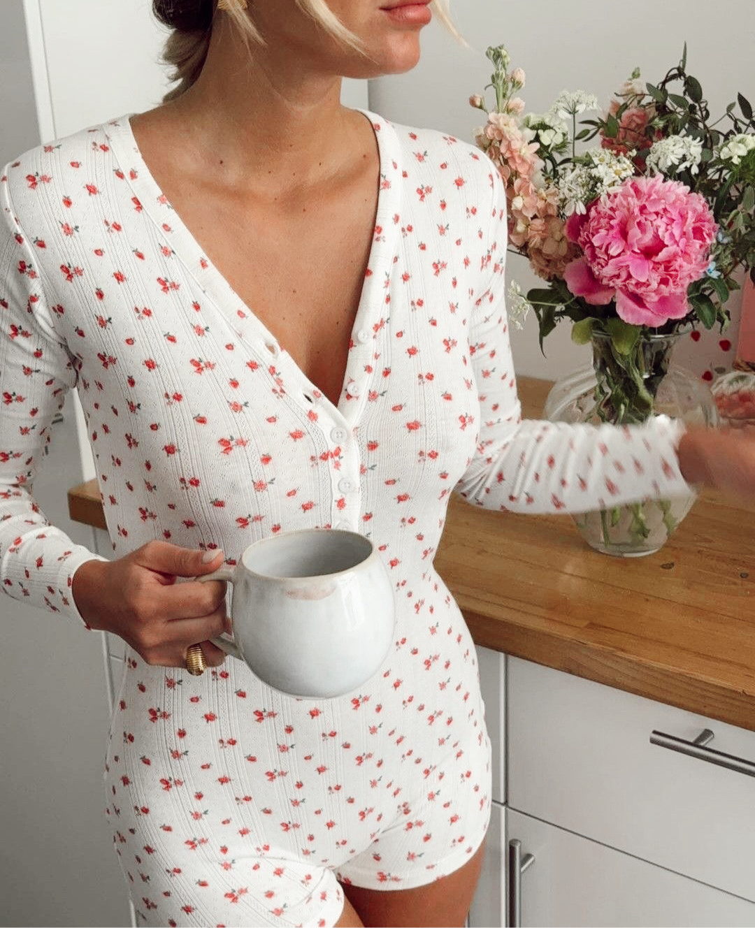Floral Berry Romper