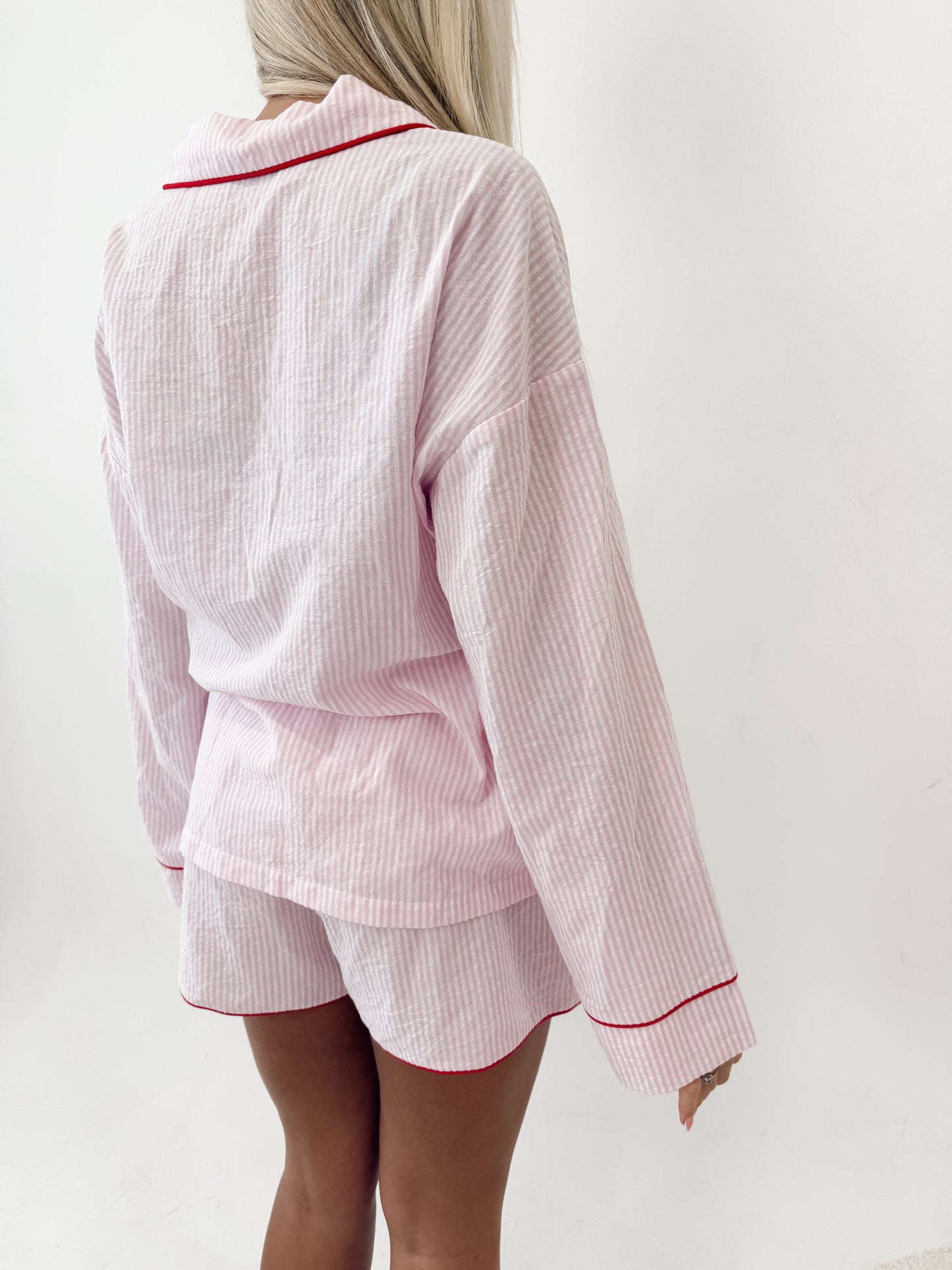 Pink Striped Pyjama Set