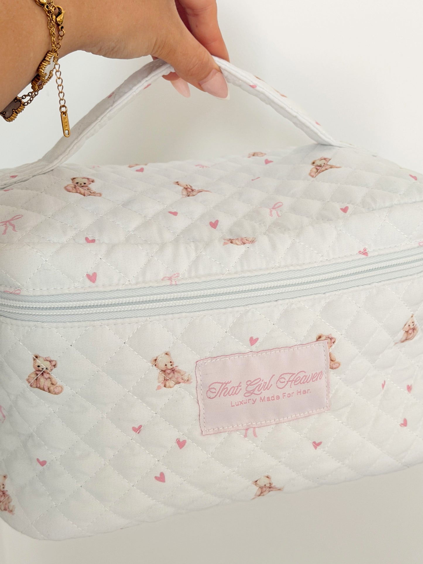 Teddy Bow Extra Large Makeup Bag