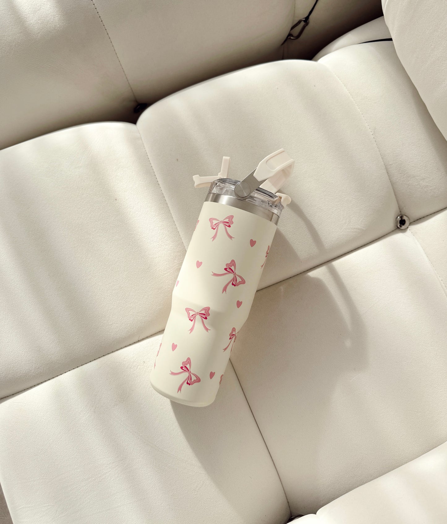 Bow Heart Tumbler Cup