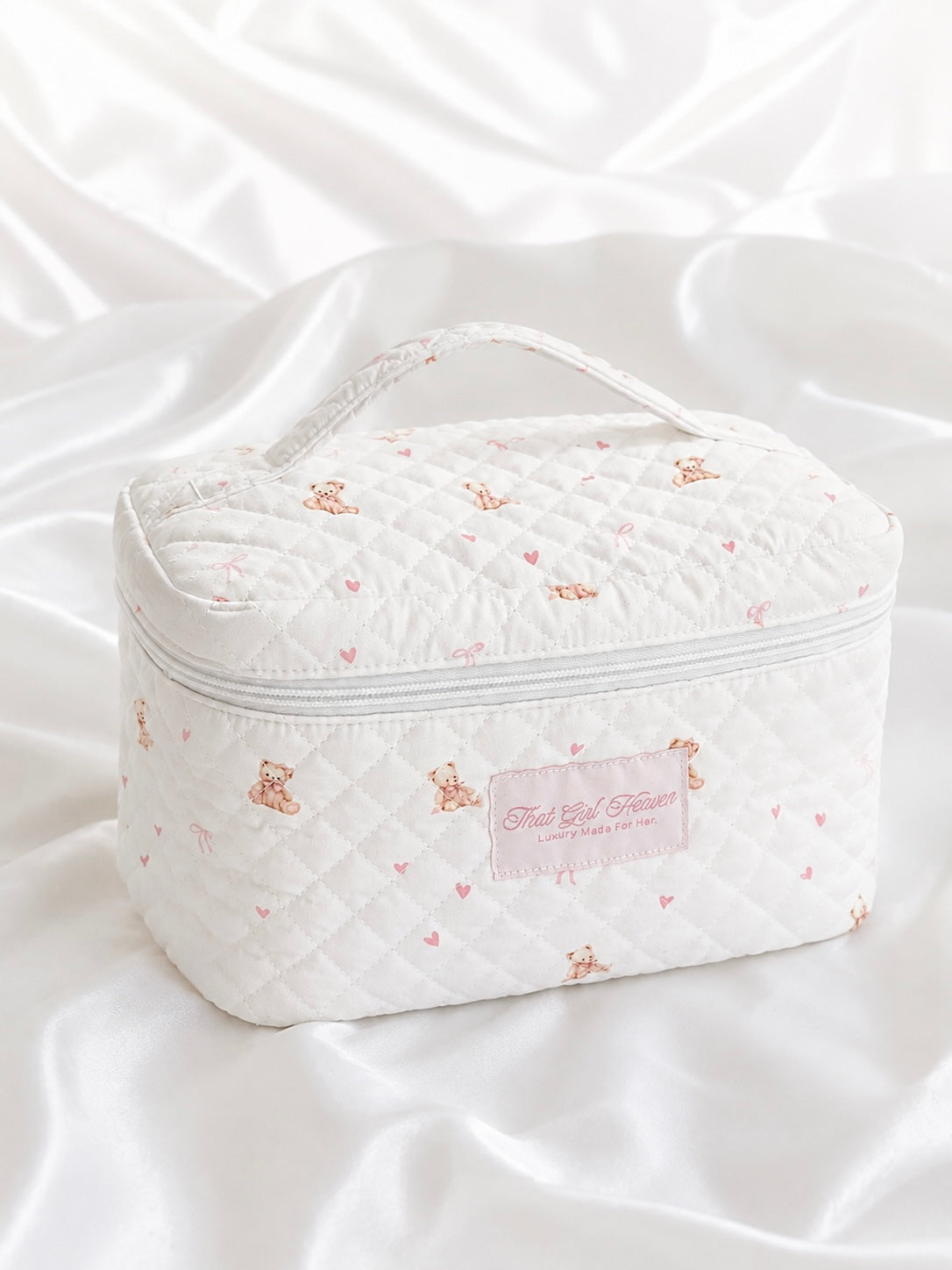 Teddy Bow Extra Large Makeup Bag