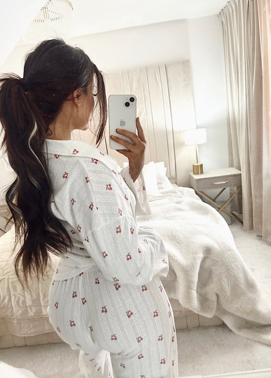 White Cherry Pyjama Set