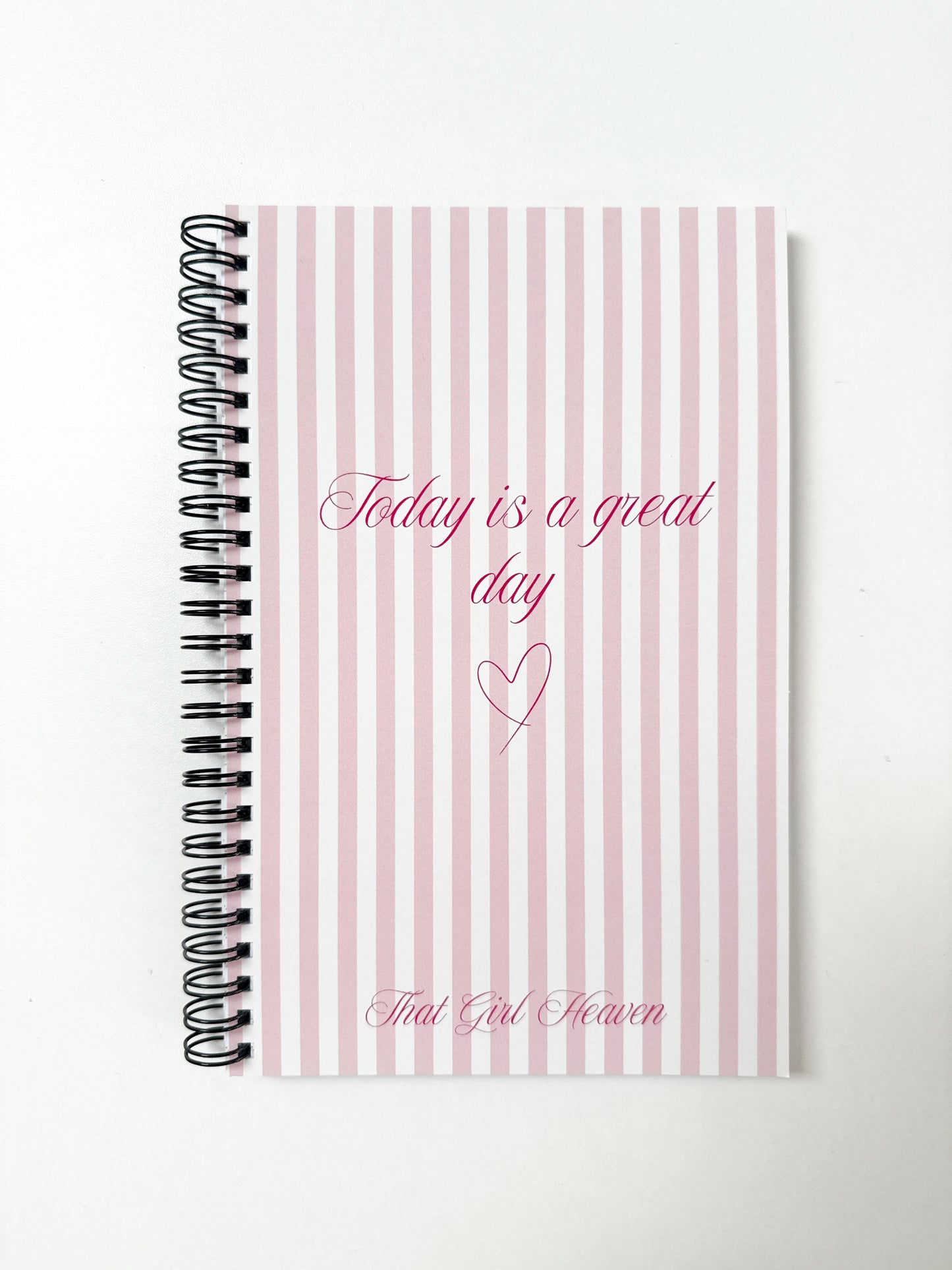 Pink Striped Notebook