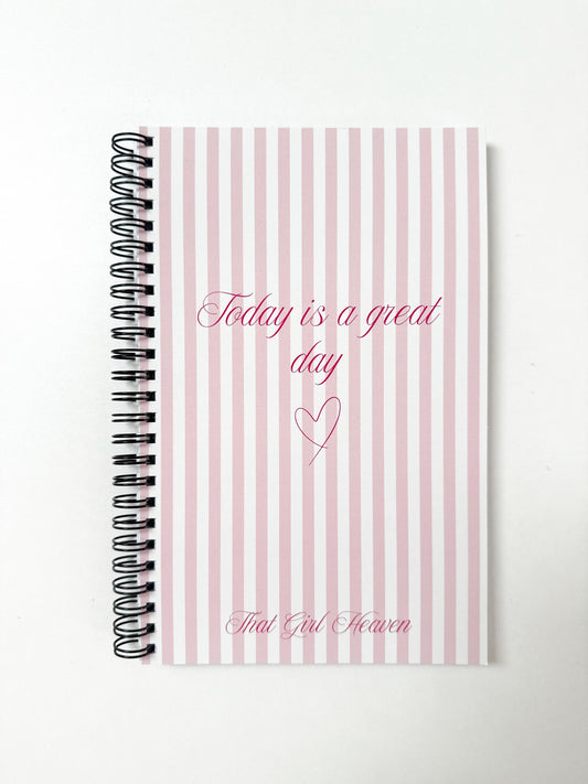 Pink Striped Notebook