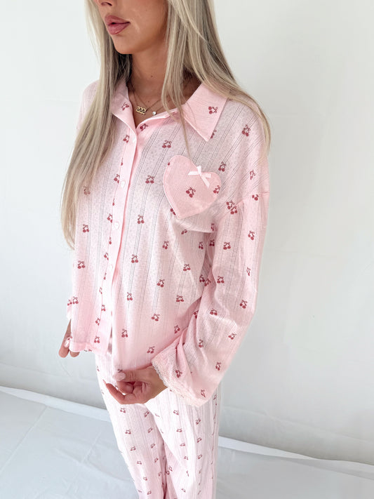 Pink Cherry Pyjama Set