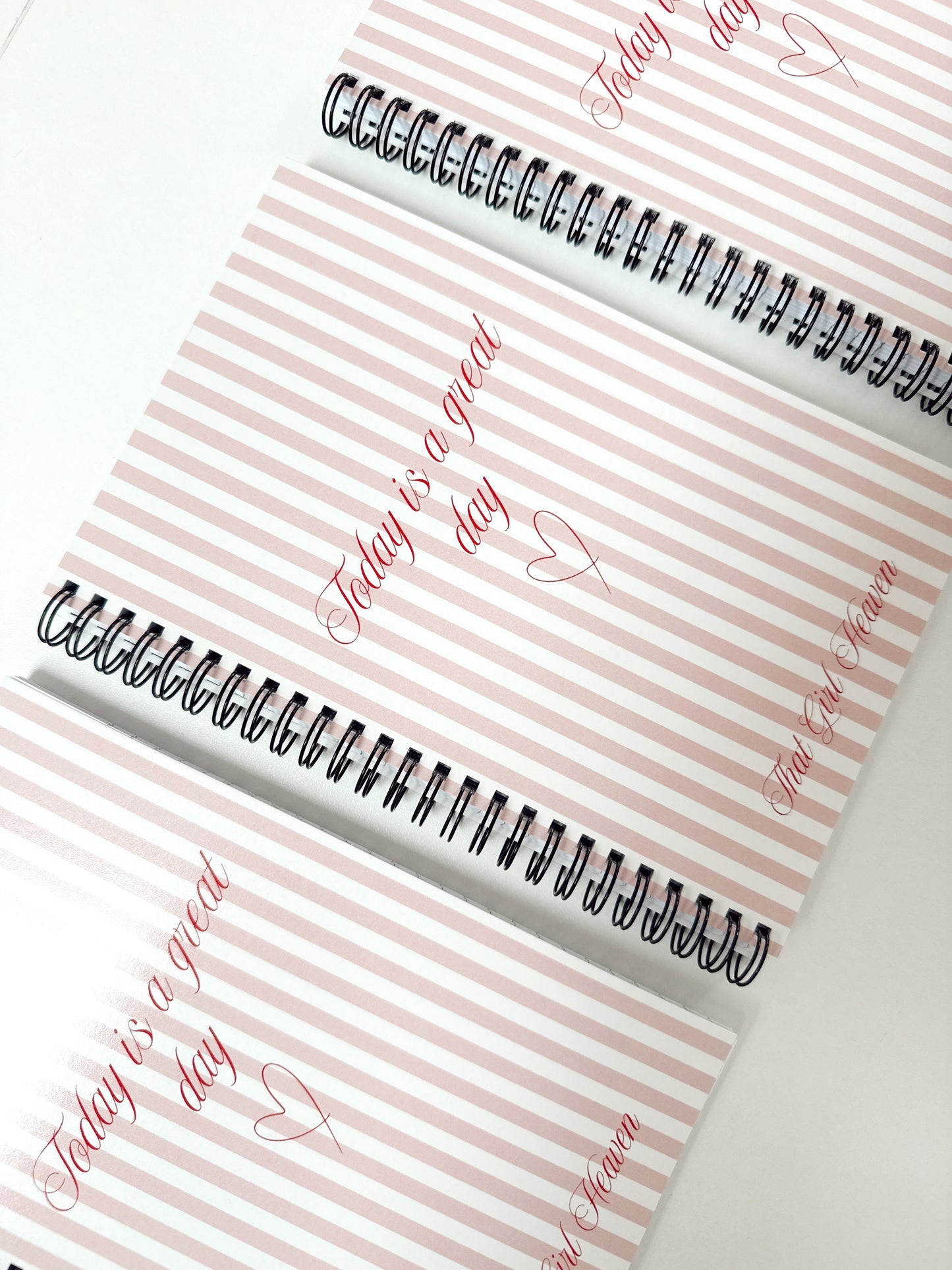 Pink Striped Notebook