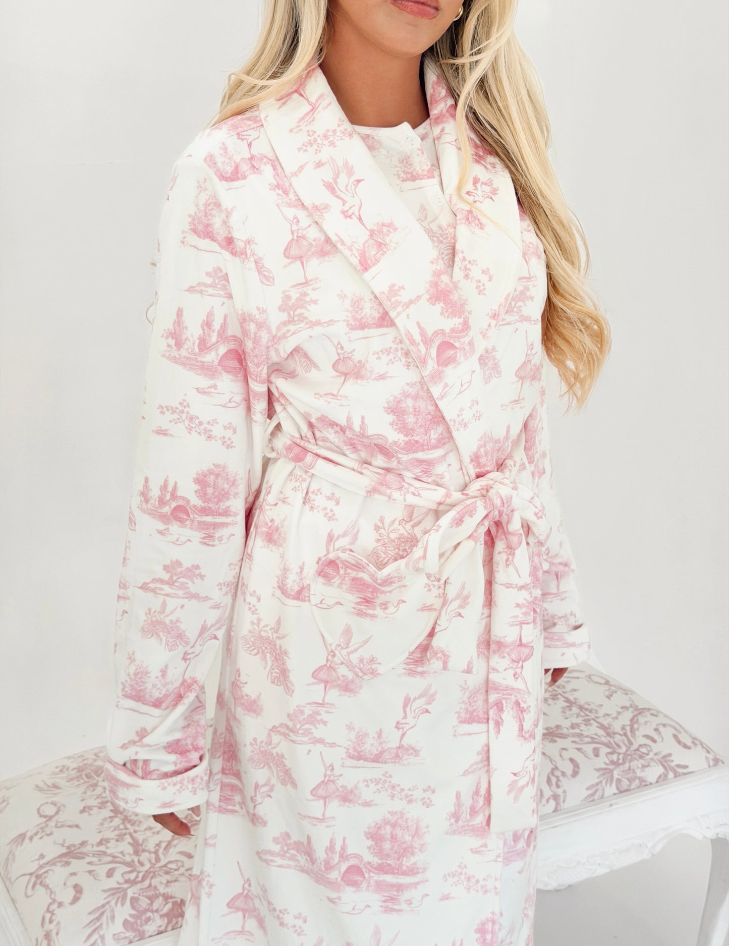 Princess Pink Toile Dressing Gown